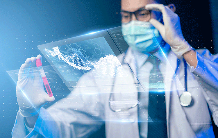 Arzt analysiert eine Blutprobe