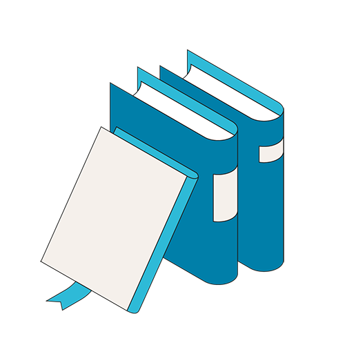 Illustration - Drei stehende Bücher